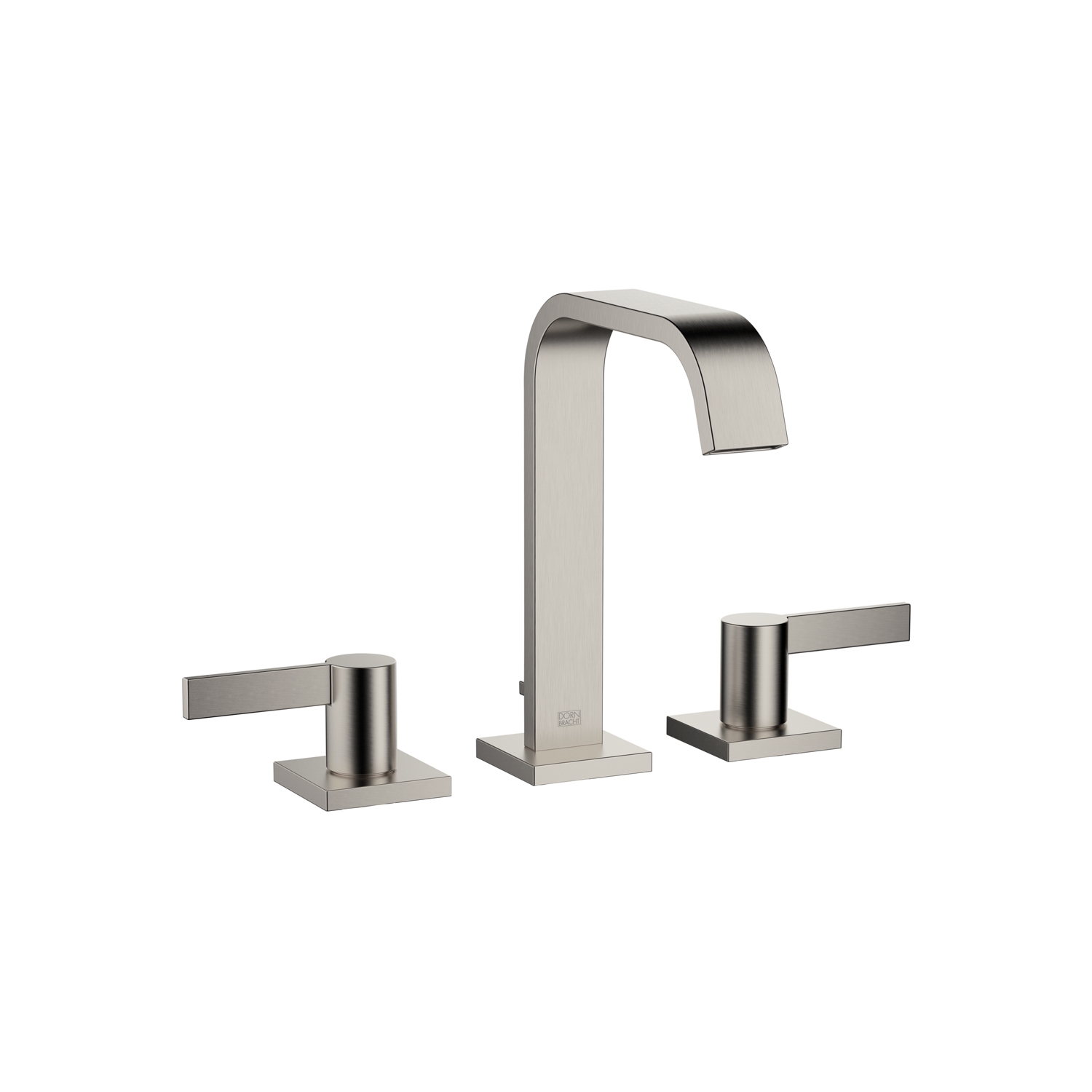 Three Hole Basin Mixer With Pop Up Waste Platinum Matt