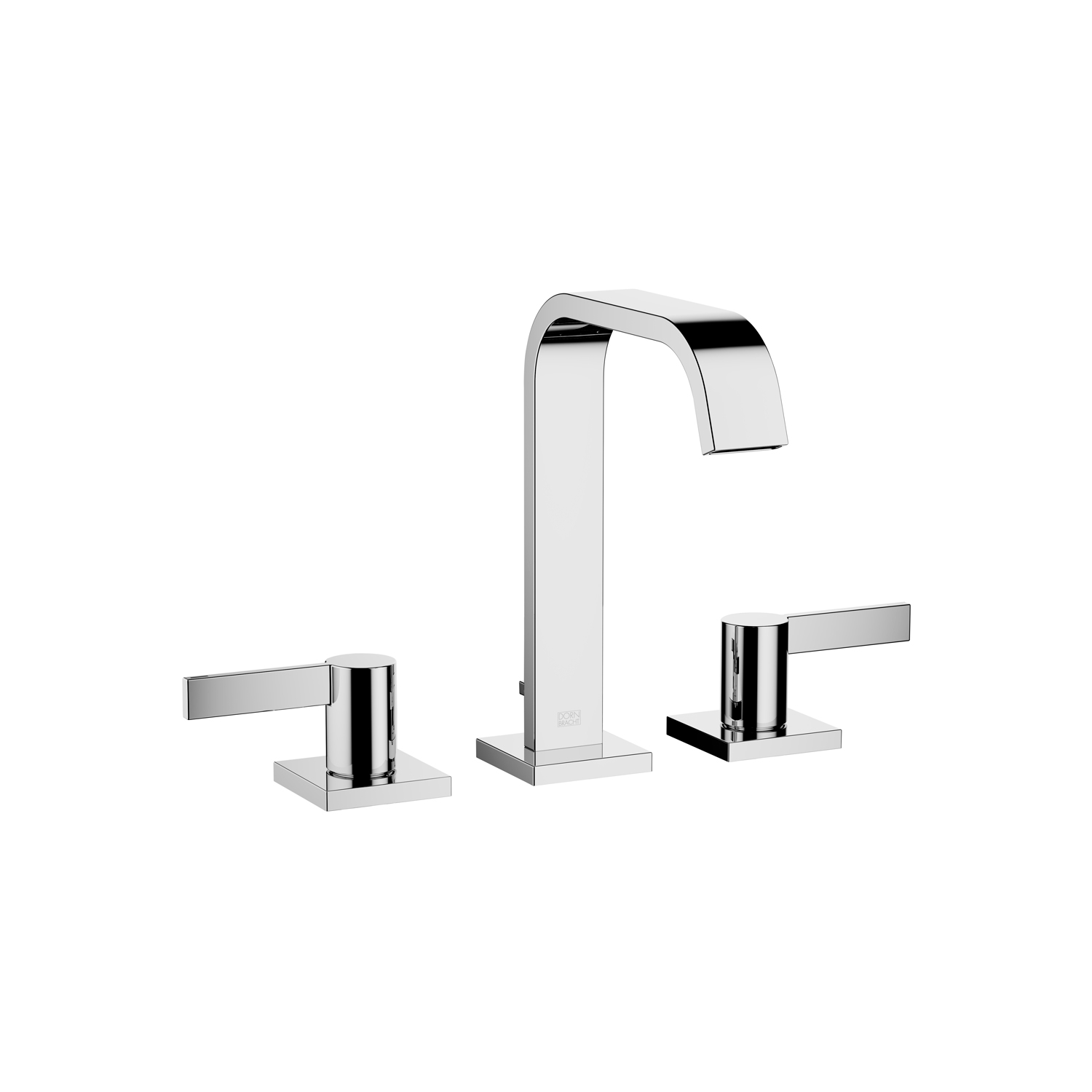 Three-hole basin mixer with pop-up waste - polished chrome